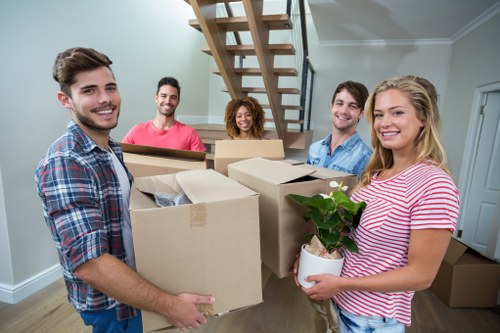 Business relocation team handling office furniture in Wandsworth