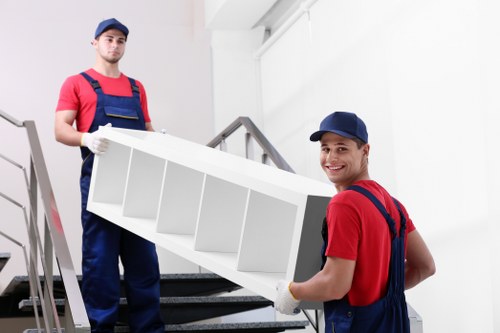 Removal van and moving team preparing a house move in Wandsworth