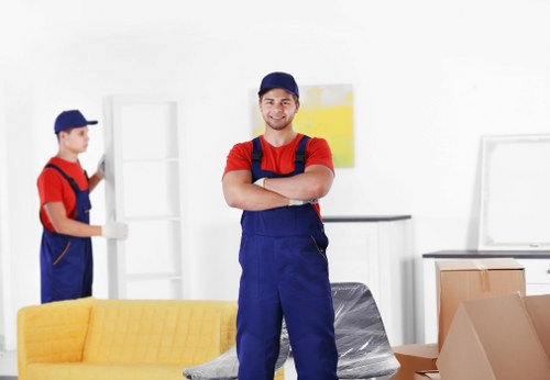 House removalists working in a Wandsworth residential street