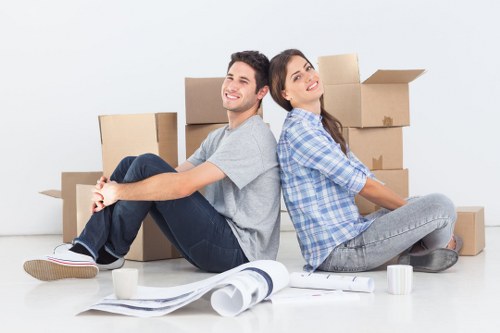 Packed boxes and study items prepared for removal