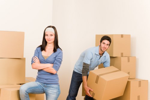Packed boxes and furniture ready for removals in Wandsworth